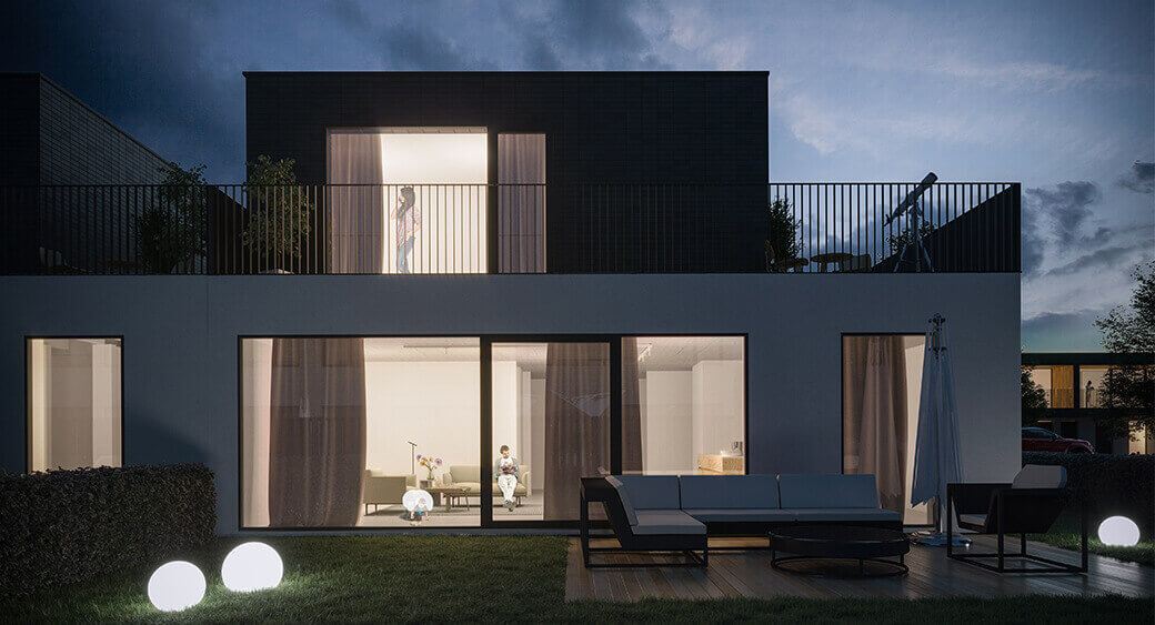 dom z ogrodem - wizualizacja