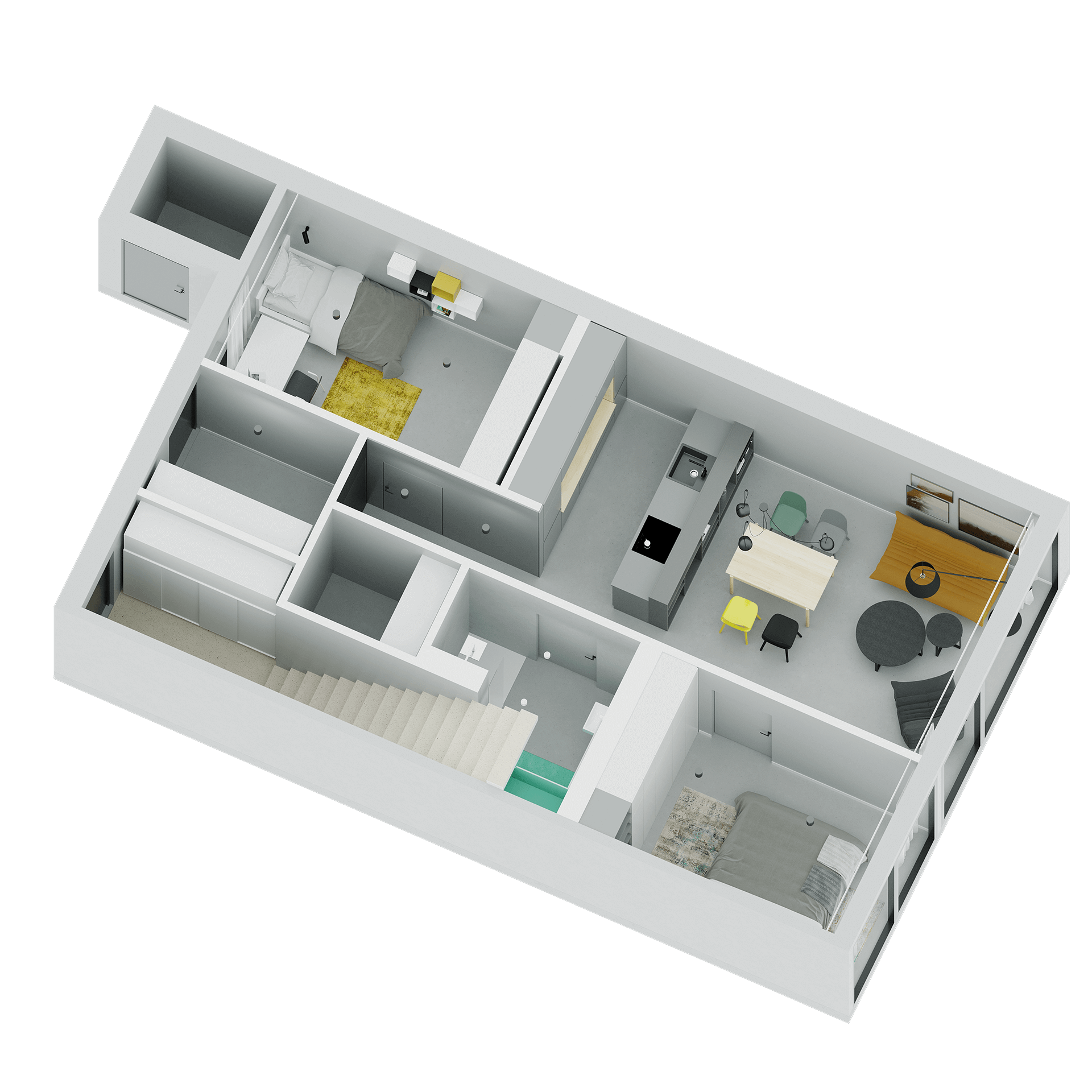 wizualizacja 3D domu piętrowego